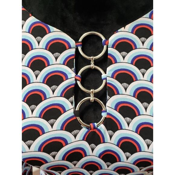 MSK Women's Multicolor Polyester Round Neck Long Sleeve Knee Length Dress Small - Picture 7 of 13